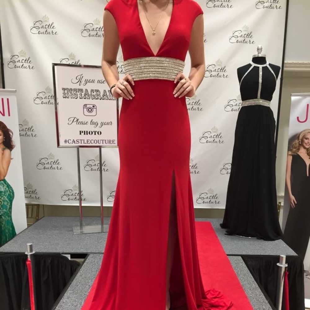 Jovani Red Glamorous Prom Dress